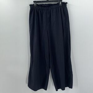 AVN Easy Pants Navy Blue Pull On Crop Wide Leg